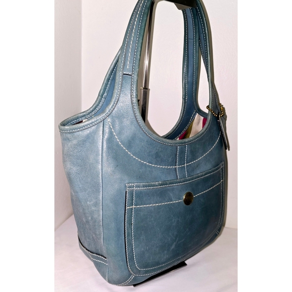 Coach ERGO Legacy Teal Leather 65th Anniversary Edition Ergo Tote Bag - Picture 5 of 7